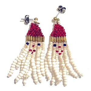 Vintage Santa Bead Earrings